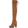 imageVepose Womens Thigh High Black Over The Knee Boots Tall Suede Knee High 996 BootCamelimitation Grain996