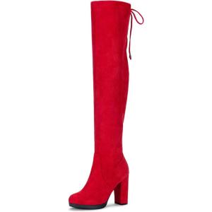 imageVepose Womens Thigh High Black Over The Knee Boots Tall Suede Knee High 996 BootRedimitation Grain996
