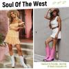 imageVepose 9803 Cowboy Boots Women Cowgirl Embroided Western Pull on Pointed Toe MidCalf Chunky Heel Boots with Inside ZipperPinkwestern9803