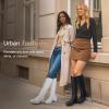 imageVepose Womens 953 Lace Platform Combat Knee High Boots with Comfort Chunky HeelBlack