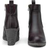 imageVepose Womens 9679 Low Wedge Boots Comfortable Ankle Booties with Inside ZipperWedge Ankle Boots9679 Brown