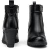 imageVepose Womens 9679 Low Wedge Boots Comfortable Ankle Booties with Inside ZipperWedge Ankle Boots9679black