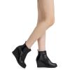imageVepose Womens 9679 Low Wedge Boots Comfortable Ankle Booties with Inside ZipperWedge Ankle Boots9679black