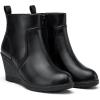 imageVepose Womens 9679 Low Wedge Boots Comfortable Ankle Booties with Inside ZipperWedge Ankle Boots9679black