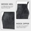 imageVepose Womens 9679 Low Wedge Boots Comfortable Ankle Booties with Inside ZipperWedge Ankle Boots9679grey