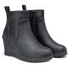 imageVepose Womens 9679 Low Wedge Boots Comfortable Ankle Booties with Inside ZipperWedge Ankle Boots9679grey