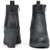 imageVepose Womens 9679 Low Wedge Boots Comfortable Ankle Booties with Inside ZipperWedge Ankle Boots9679grey