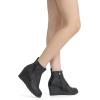 imageVepose Womens 9679 Low Wedge Boots Comfortable Ankle Booties with Inside ZipperWedge Ankle Boots9679grey