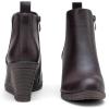 imageVepose Womens 9679 Low Wedge Boots Comfortable Ankle Booties with Inside ZipperWedge Chelsea9678 Brown