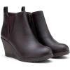 imageVepose Womens 9679 Low Wedge Boots Comfortable Ankle Booties with Inside ZipperWedge Chelsea9678 Brown