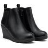 imageVepose Womens 9679 Low Wedge Boots Comfortable Ankle Booties with Inside ZipperWedge Chelsea9678black