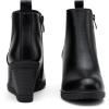 imageVepose Womens 9679 Low Wedge Boots Comfortable Ankle Booties with Inside ZipperWedge Chelsea9678black