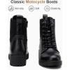 imageVepose Womens Ankle Boots Combat Lace up Booties with Inside ZipperBlack