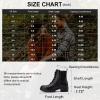 imageVepose Womens Ankle Boots Combat Lace up Booties with Inside ZipperBlack