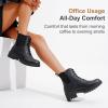 imageVepose Womens Ankle Boots Combat Lace up Booties with Inside ZipperBlack