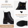 imageVepose Womens Ankle Boots Combat Lace up Booties with Inside ZipperBlack