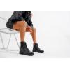 imageVepose Womens Ankle Boots Combat Lace up Booties with Inside ZipperLeather Black