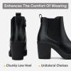 imageVepose Womens Ankle Chunky Heeled Boots Platform Chelsea Retro Short 999 Booties with ZipperBlack