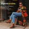 imageVepose Womens Ankle Chunky Heeled Boots Platform Chelsea Retro Short 999 Booties with ZipperBrown
