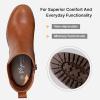 imageVepose Womens Ankle Chunky Heeled Boots Platform Chelsea Retro Short 999 Booties with ZipperBrown