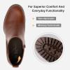 imageVepose Womens Ankle Chunky Heeled Boots Platform Chelsea Retro Short 999 Booties with ZipperCognac