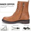 imageVepose Womens Combat Ankle Black Flat Boots Military Fashion 925 Booties Inner ZipperBrown