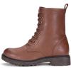 imageVepose Womens Combat Ankle Black Flat Boots Military Fashion 925 Booties Inner ZipperMocha Brown