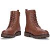 imageVepose Womens Combat Ankle Black Flat Boots Military Fashion 925 Booties Inner ZipperMocha Brown
