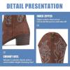 imageVepose Womens Cowboy Mid Calf Boots Cowgirl Western Embroidered Chunky Low Heel 9800 Boots with ZipperBrownmodern Cowboy