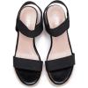 imageVepose Womens Wedge Sandals Platform Espadrilles Sandals Elasitc Ankle Strap Open Toe 881 Sandals with 35quot Inchs High Heel Summer ShoesBlack
