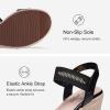 imageVepose Womens Wedge Sandals Platform Espadrilles Sandals Elasitc Ankle Strap Open Toe 881 Sandals with 35quot Inchs High Heel Summer ShoesBlack
