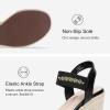 imageVepose Womens Wedge Sandals Platform Espadrilles Sandals Elasitc Ankle Strap Open Toe 881 Sandals with 35quot Inchs High Heel Summer ShoesBlackpu