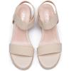 imageVepose Womens Wedge Sandals Platform Espadrilles Sandals Elasitc Ankle Strap Open Toe 881 Sandals with 35quot Inchs High Heel Summer ShoesNude