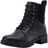 imageVepose Womens Ankle Boots Combat Lace up Booties with Inside ZipperBlack