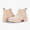 imageVepose Womens 9625 Chelsea Ankle Boots Chunky Low Heel Pullon Booties with Elastic and Lug SoleChelsea Booties9625beige