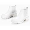 imageVepose Womens 9625 Chelsea Ankle Boots Chunky Low Heel Pullon Booties with Elastic and Lug SoleChelsea Boots9625all White