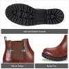 imageVepose Womens 9625 Chelsea Ankle Boots Chunky Low Heel Pullon Booties with Elastic and Lug SoleChelsea Boots9625cognac