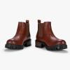 imageVepose Womens 9625 Chelsea Ankle Boots Chunky Low Heel Pullon Booties with Elastic and Lug SoleChelsea Boots9625cognac