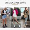 imageVepose Womens 9625 Chelsea Ankle Boots Chunky Low Heel Pullon Booties with Elastic and Lug SoleChelsea Boots9625white