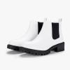 imageVepose Womens 9625 Chelsea Ankle Boots Chunky Low Heel Pullon Booties with Elastic and Lug SoleChelsea Boots9625white