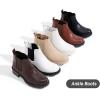 imageVepose Womens 9625 Chelsea Ankle Boots Chunky Low Heel Pullon Booties with Elastic and Lug SoleChelsea Boots9625white