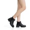 imageVepose Womens 9625 Chelsea Ankle Boots Chunky Low Heel Pullon Booties with Elastic and Lug SoleLeather Chelsea9625lblack