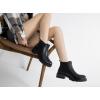 imageVepose Womens 9625 Chelsea Ankle Boots Chunky Low Heel Pullon Booties with Elastic and Lug SoleLeather Chelsea9625lblack