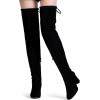 imageVepose Womens Aria Thigh High Over The Knee Boots Cute Suede Long Boots with High Heel and Inner ZipperBlack