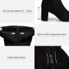 imageVepose Womens Aria Thigh High Over The Knee Boots Cute Suede Long Boots with High Heel and Inner ZipperBlack