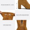 imageVepose Womens Aria Thigh High Over The Knee Boots Cute Suede Long Boots with High Heel and Inner ZipperKhaki