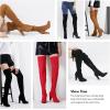 imageVepose Womens Aria Thigh High Over The Knee Boots Cute Suede Long Boots with High Heel and Inner ZipperLight Red Suede