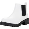 imageVepose Womens 9625 Chelsea Ankle Boots Chunky Low Heel Pullon Booties with Elastic and Lug SoleChelsea Boots9625white