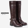 imageVepose Womens 949 Knee High BootsTall Riding Boots Low Heel with Wide Calf and Wide WidthsKnee High948brownDark Brown