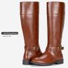 imageVepose Womens 949 Knee High BootsTall Riding Boots Low Heel with Wide Calf and Wide WidthsKnee High948mocha Brown